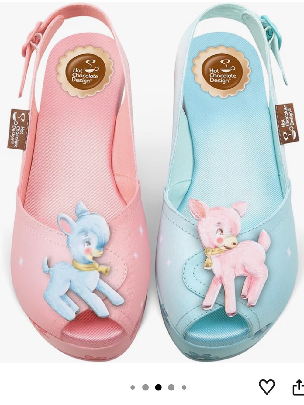 Hot Chocolate Design Girls' Slingback Sandals - Pink & Light Blue
